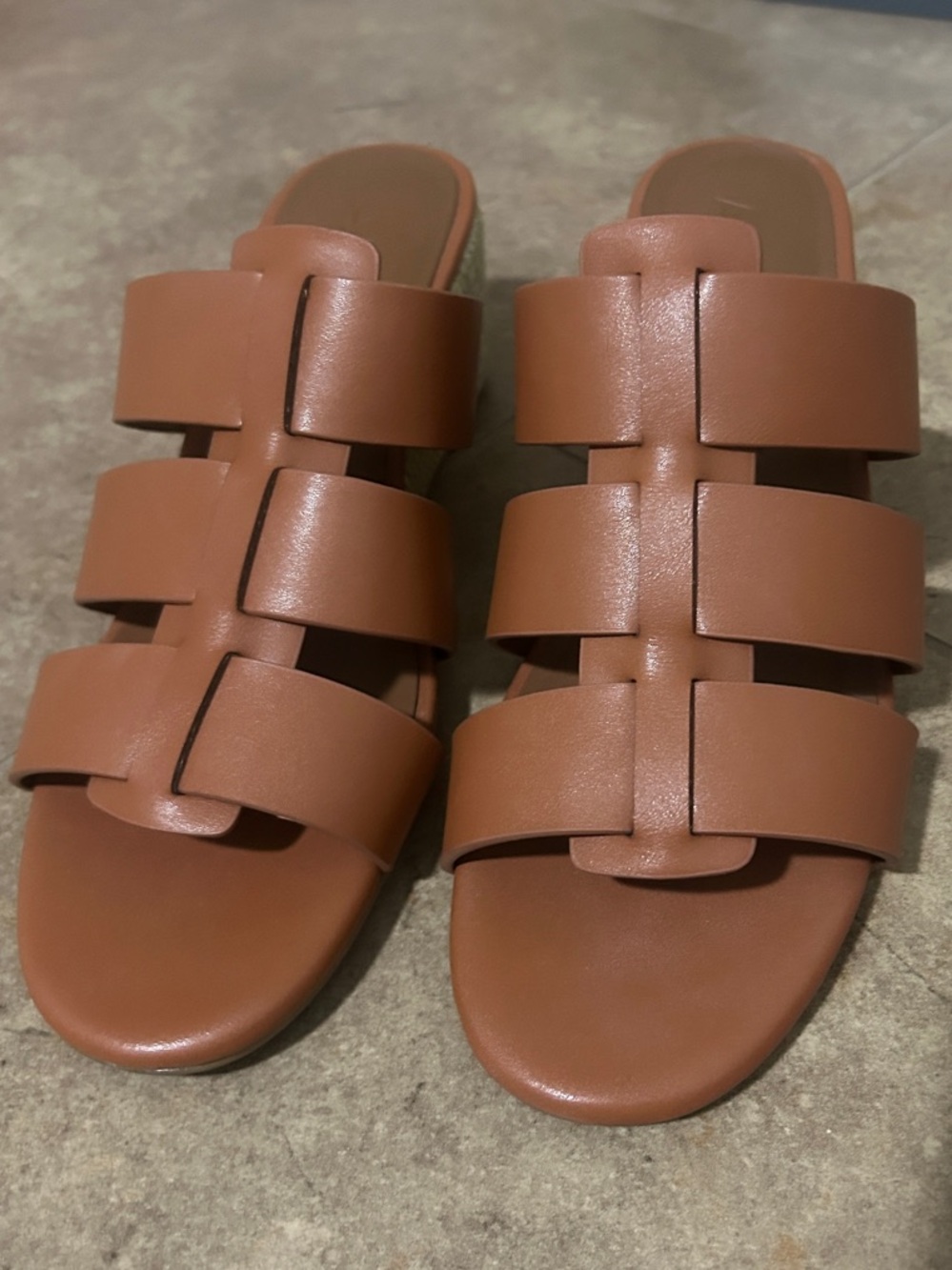 AEROSOLES Women’s Brown Slide Sandals - Casual Leather-Strap Slides